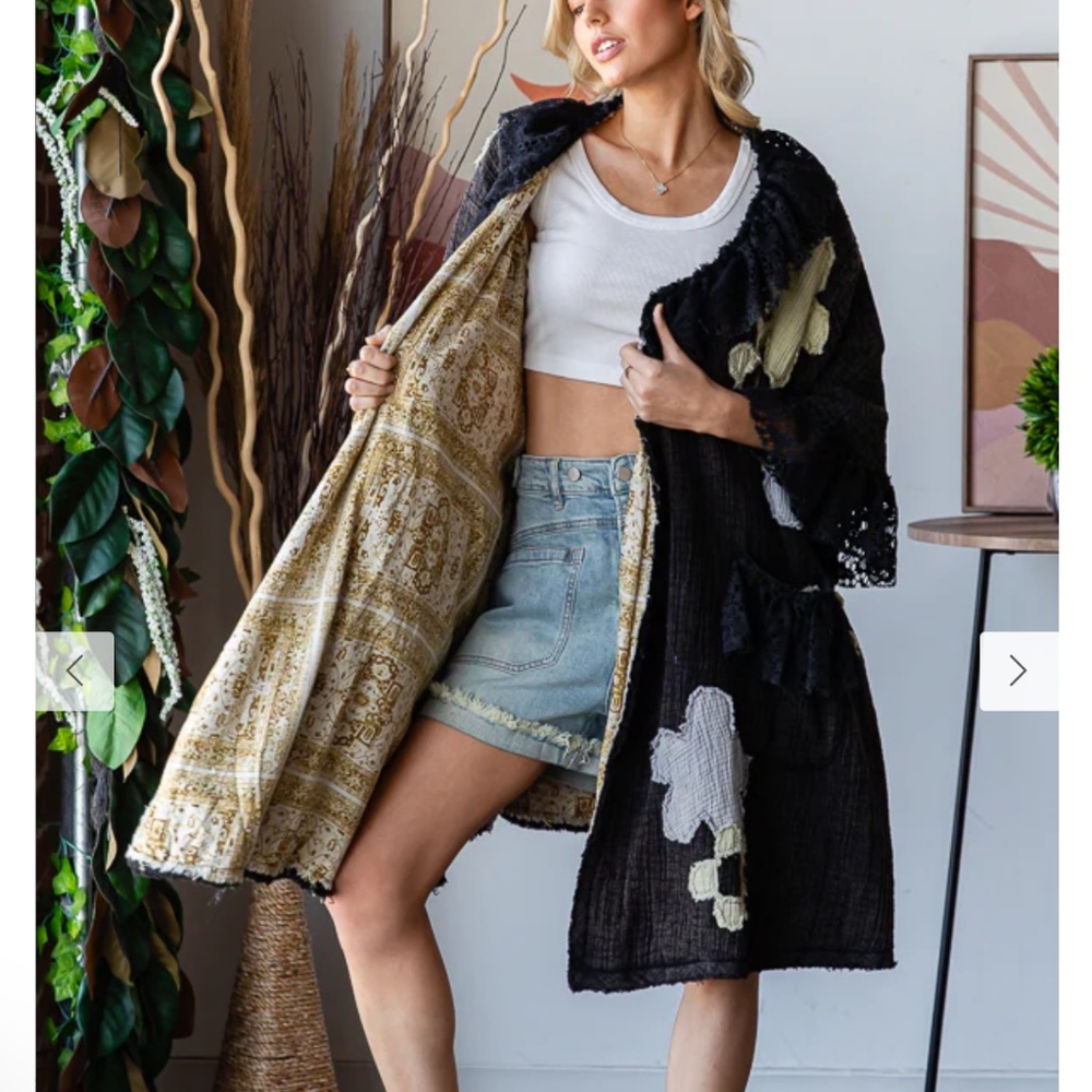 🎉 OLI & HALI “ Seattle 2 “ Oli and Hali FLORAL PATCHWORK DUSTER 66 - Picture 3 of 8